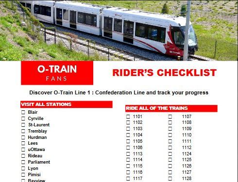O-Train Fans Rider's Checklist - First Edition - Sept 2019